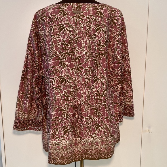 Columbia blouse cotton palm tree mauve 2X - Picture 5 of 17